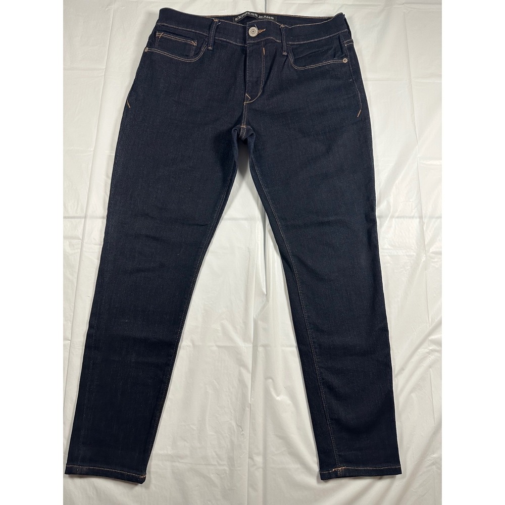 Express Jeans Legging Mid Rise Dark Wash Indigo Skinny‎ Denim Womens 10s